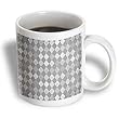Silver Tone On Tone Diamond Pattern - 11oz Mug