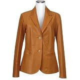 Forzieri Women's Tan Italian Genuine Leather Blazer