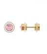 Gold Plated Stainless Steel Fake Plug with Pink CZ - 16G Earwire - 2G - Sold in Pairs
