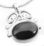 Sterling Silver Black Onyx and Mother of Pearl Reversible Spinning Pendant