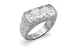 Rectangular Stainless Steel Women's Ring with white resin inlay