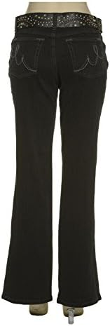 GITANO Flared Jeans w/Removable Studded Belt,BLK,16