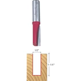 Freud 11-168 1/2-Inch Diameter by 1-1/4-Inch Single Flute Straight Router Bit with 1/2-Inch Shank