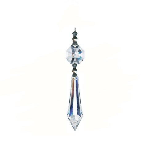 Magnificent Crystal Suncatcher 38mm Clear Crystal U-drop Icicle Prisms with 14mm Octagon Crystal By CrystalPlace