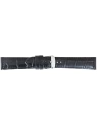 Handmade Ladies 16mm Black Crocodile Grain Calf Leather Watch Strap