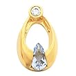 14K Yellow Gold Aquamarine and Diamond Pendant