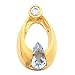 14K White or Yellow Gold Aquamarine and Diamond Pendant/Slide -- OTHER GEMS AVAILABLE