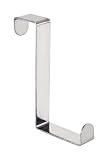 WENKO 4214062100 Türgarderobenhaken - 6er Set, Türfälze bis 4 cm, Edelstahl glänzend, rostfrei, 1.2 x 9 x 10.5 cm