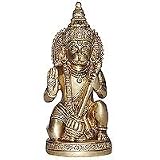 ShalinCraft Sitting Statue of Lord Hanumaan in Brass - A Religious Gift 2.25 x 1.75 x 5.5