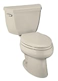 Kohler K-3422-RA-47 Wellworth elongated toilet with right-hand trip lever, less seat, Almond