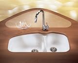 Franke : VNK12037WH 38 Fireclay Double Bowl Undermount Sink
