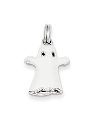 Sterling Silver White Enamel Ghost Charm