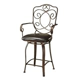IMAGE OF Bronze with Muted Copper Scroll Back Counter Stool Powell-222-726