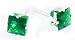 Large and Blingy 6mm Green Emerald Cubic Zirconia Square Princess Cut Stud Earrings ~ Comes Gift Boxed