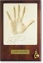LARRY HOLMES SIGNED HAND PRINT COLLECTIBLE PLAQUE-THE BOXING SERIES