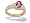 14K Yellow Gold Genuine Oval Pink Tourmaline and Diamond Ring - Size 4