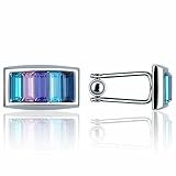 Forzieri Gradated Swarovski Crystal Silver Plated Cufflinks