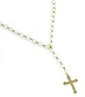 14K Pearl Rosary Necklace - 17"