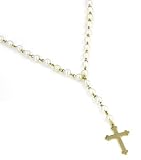14K Pearl Rosary Necklace - 17"