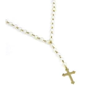 14K Pearl Rosary Necklace