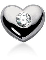 14K Gold Burnish set Diamond Heart Solitaire Pendant (0.75 cttw, F - G Color, SI2 Clarity)