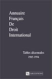 Revue CNRS Editions  / Annuaire français de droit international, numéro 40 : Tables décennales, 1985/1994