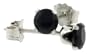 Sterling Silver Black 1/4 Carat Size (each) Brilliant Cut CZ Stud Earrings