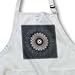 Fancy Organic Flower Mandala - BLACK Full Length Apron With Pockets 22w X 30l