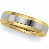 14K Two-Tone Gold Comfort Fit Wedding Band For Men and Women - Sizes 4 - 15