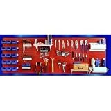 EZ Wall Organizer - Master Work Bench Kit (Red Panels w/ White Accessories) (96