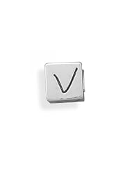 MMA Silver - Oxidized v Cube Bead