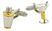 Rhodium plated and gold plated martini glass and shaker cufflinks with presentation box