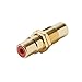 RCA Female Jack Coupler Panel Mount Red Band Gold Barrel Insert Audio Video Round Adapter Insert Wall Plate RCA to RCA Plug Jack 1 Component Connector