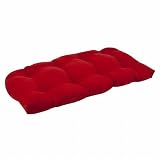 Pillow Perfect Outdoor Red Solid Wicker Loveseat Cushion