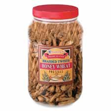 PFY 6270 Honey Wheat Braid Pretzel, Re-usable Jar, 23 oz. by PFY