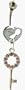 .925 Sterling Silver Heart with key belly ring