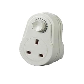 CostMad Light Adjustable Control Dimmer Socket Switch Adapter UK 3 Pin Mains Plug-In for Table Lamp Mood Lighting (White)