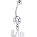 Crystalline Gem LEO Dangle Belly Ring