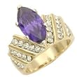 Women's Classic Line Amethyst Cubic Zirconia Two-Tone Ring, Size: 5-9 Women's Classic Line Amethyst Cubic Zirconia Two-Tone Ring, Size: 5-9