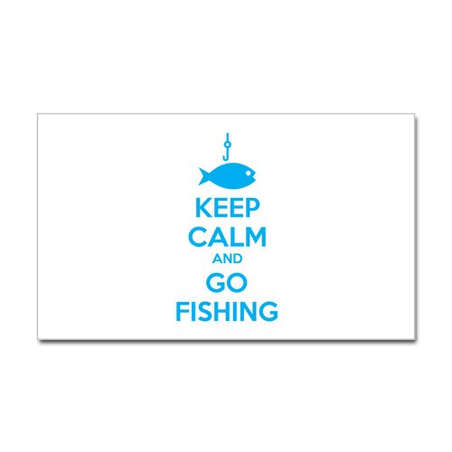 CafePress Keep calm and go fishing Sticker Rectangle - Standard