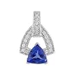 14K White Gold Tanzanite and Diamond Pendant