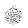 Round Reversible Om (Aum) Pendant with Words of Inspiration in Sterling Silver, #7970