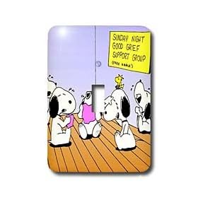 Londons Times Funny Medicine Cartoons - Snoopy At Good Grief Counseling - Light Switch Covers - single toggle switch