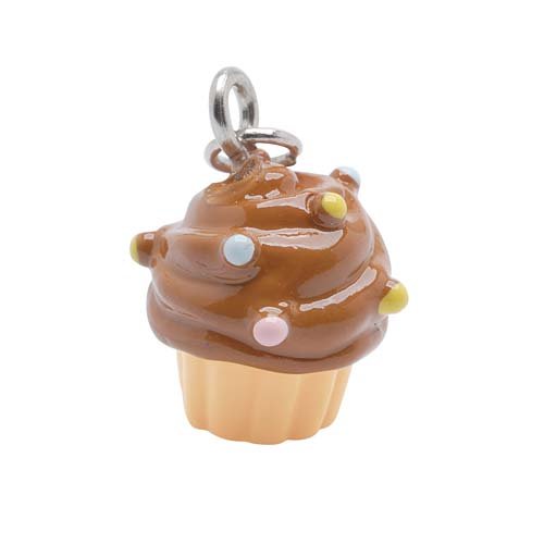 Hand Painted Charm Cupcake With Chocolate Frosting 