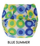 Blueberry One Size Deluxe Pocket Diapers - Snaps - Blue Summer