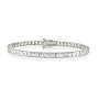 Sterling Silver CZ Square Cube Tennis Bracelet