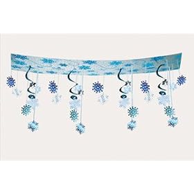 Snowflake Canopy Foil Ceiling Decoration 10ft