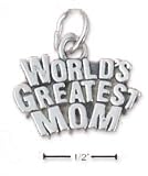 Sterling Silver Worlds Greatest Mom Charm