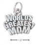 Sterling Silver Worlds Greatest Mom Charm - JewelryWeb