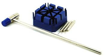 Watch Band Link Remover Tool Kit (Hammer, Watch Holder, and 3 Pins)